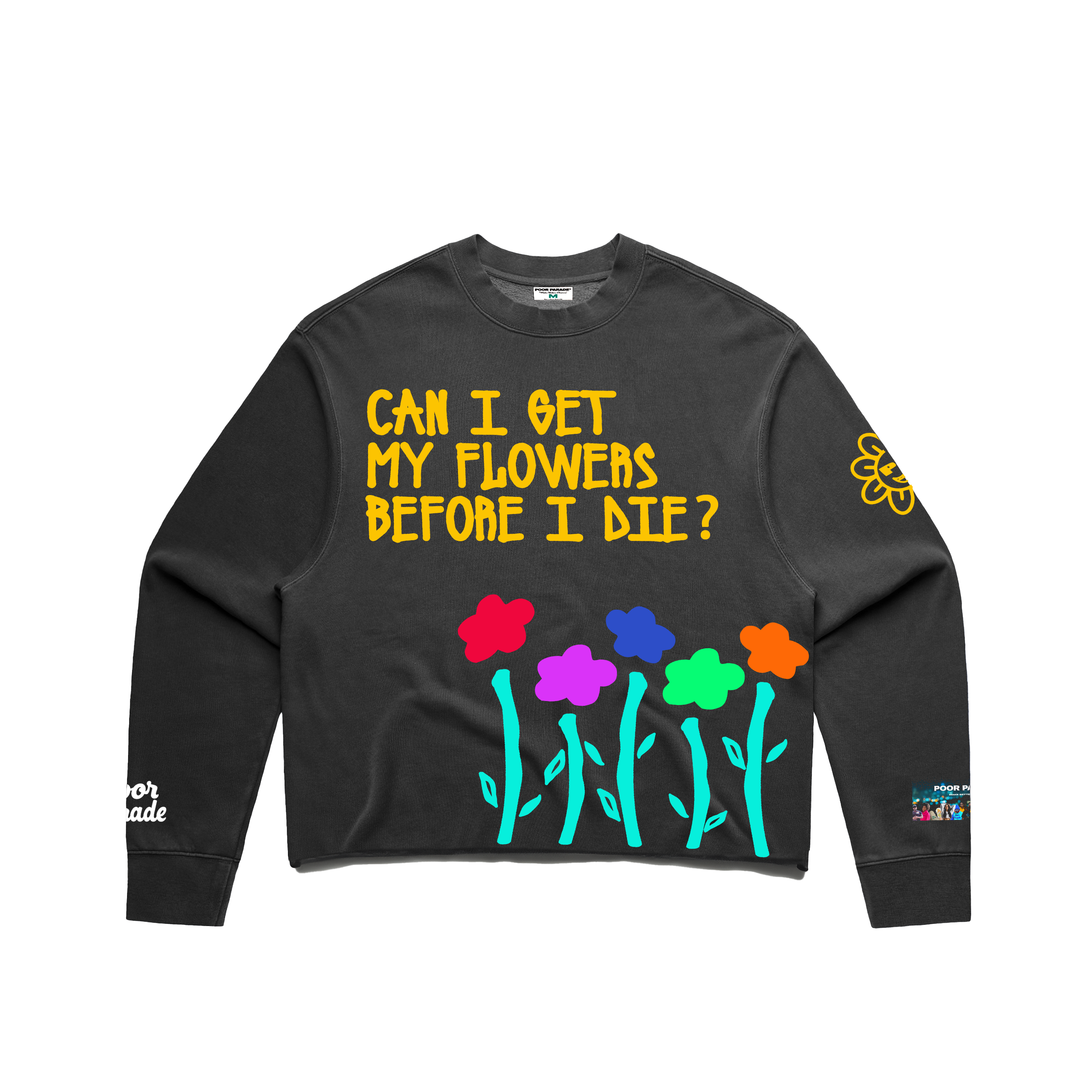 My Flowers Crop Crew Neck