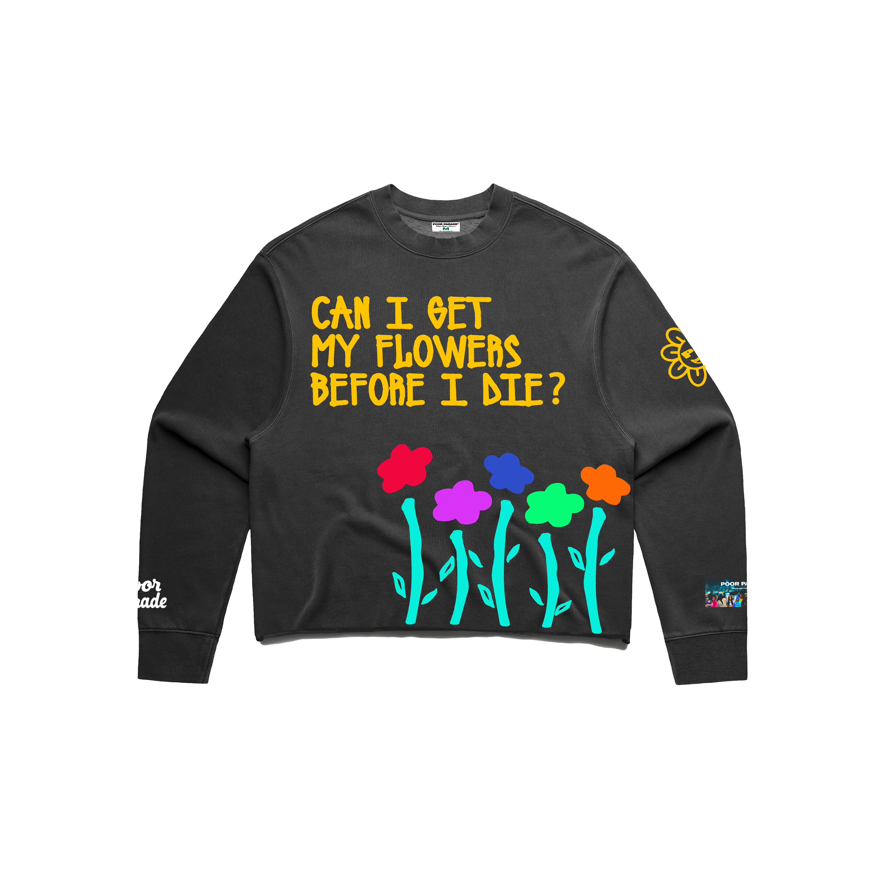 My Flowers Crop Crew Neck